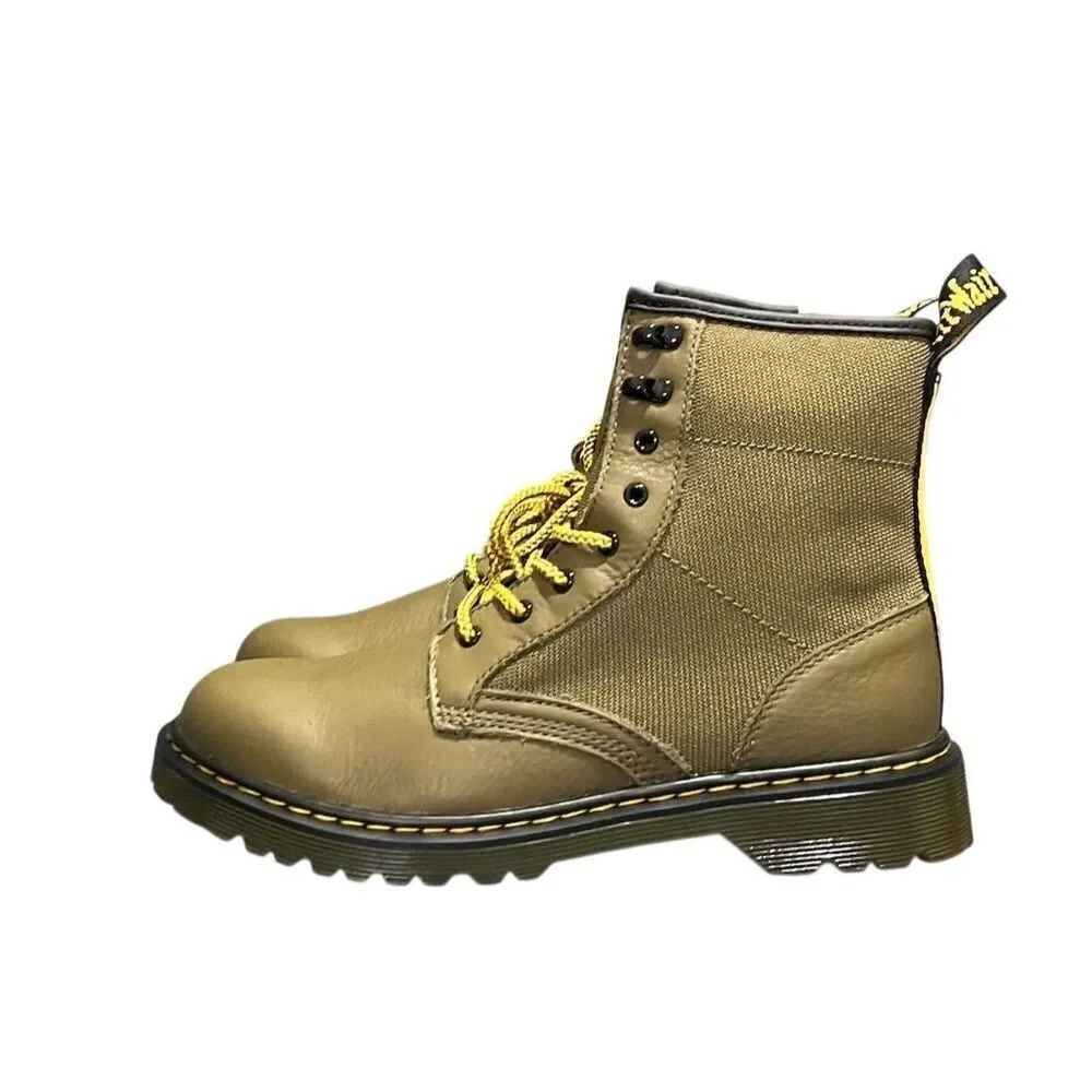 Dr. Martens 1460 Panel Y Teens Leather Boots Outdoor Green M6/L7 Lace Up Unisex